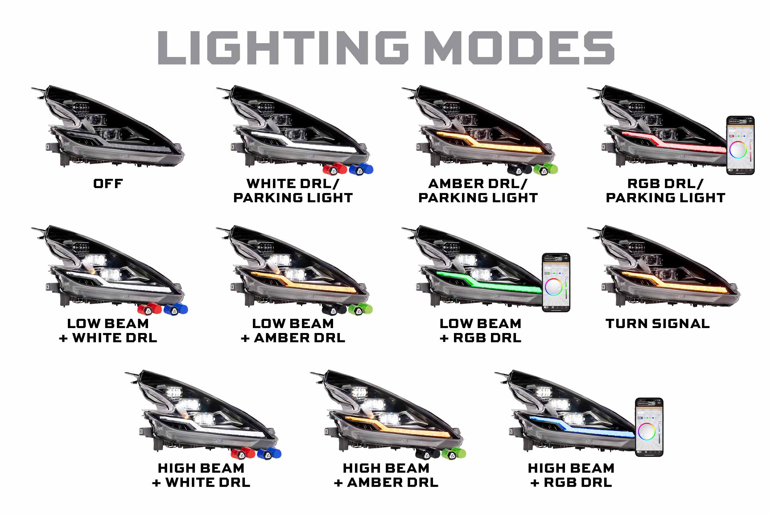 Morimoto XRGB Evo LED Headlights 09-21 Nissan 370Z | LF2-474R